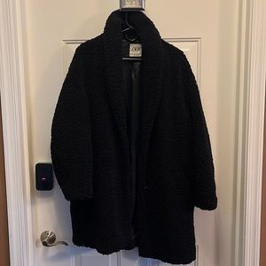 Zara black teddy coat